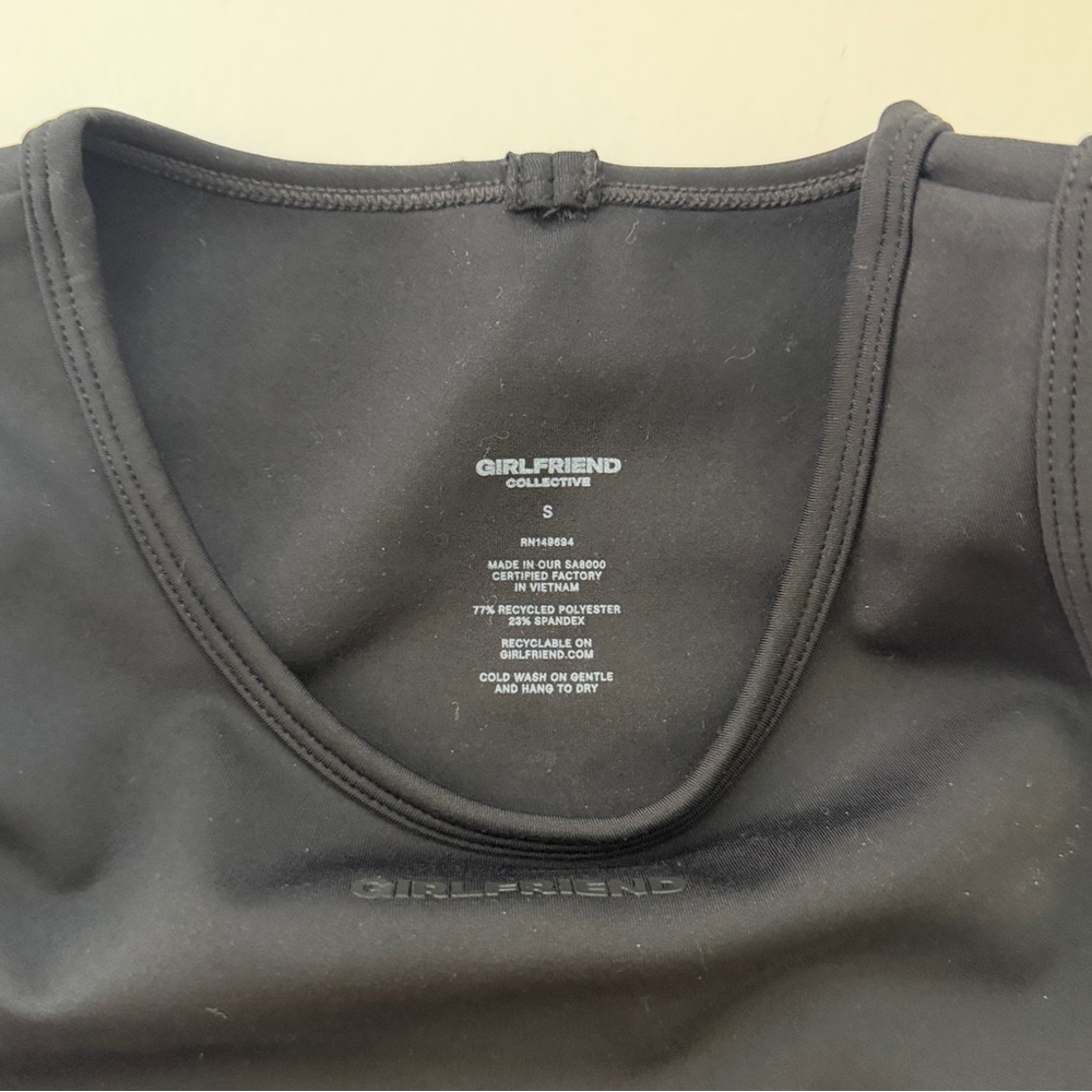 Girlfriend Collective Twist Top Quinn Tank Black Small - Picture 3 of 6